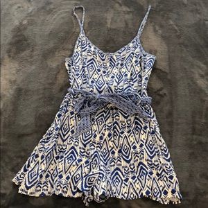 Blue and White Romper